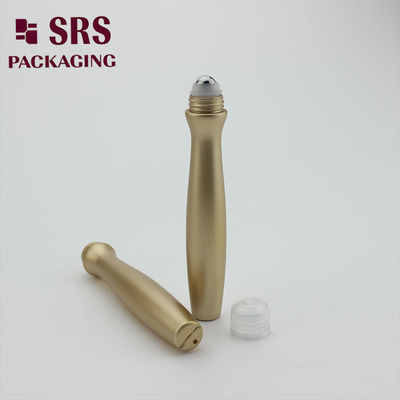 SRS packaging empty plastic eye cream gold color 15ml roll on bottle