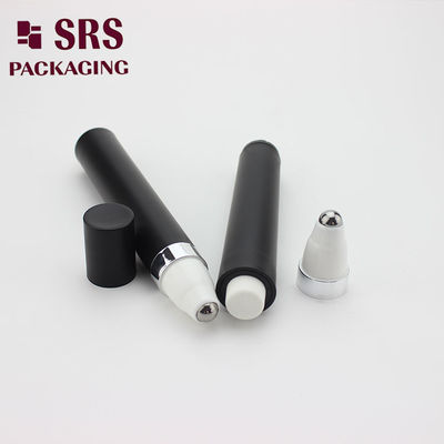 SRS 15ml black eye cream matt black airless press roll on bottle