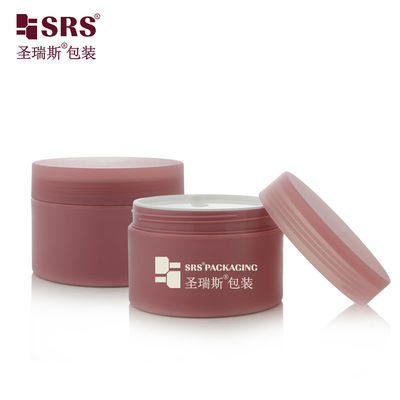 SRSJK-200g Hot Red Custom Design Empty Round PP Plastic Jar With Screw Lid With Disc Liner For Airtight For Cream Butter Packaging