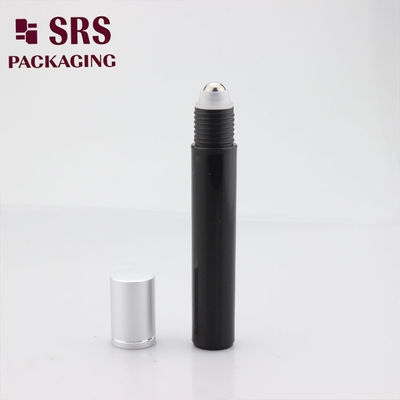 SRS manufacturer empty black plastic 15ml roll on bottle for perfume