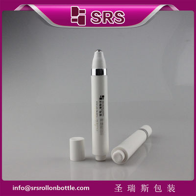 SRS 15ml empty white color eye serum press airless roll on bottle