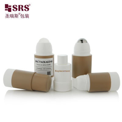 Logo Printing RPPE P -75ML Brown Roll On Bottle For Soothing Gel Container with Roller Ball Dispensing Type