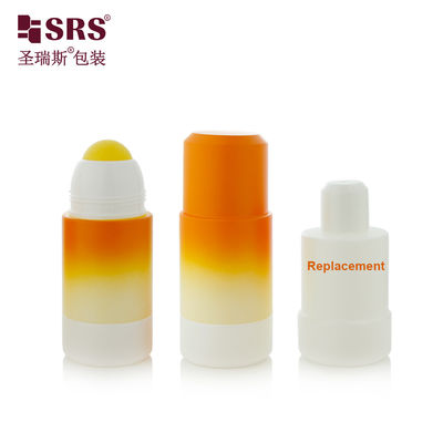 75ML RPPE P Custom Gradient Orange Matte Mould Empty Roll On Bottle for Aesthetic Muscle Soothing Gel Application