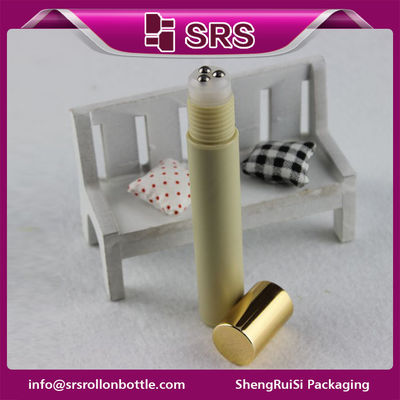 Cosmetic luxury 15ml plastic bottle with three steel roller ball