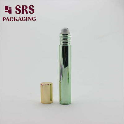 SRS Empty Roll On Bottle Metalized Green Color 15ml For Perfume
