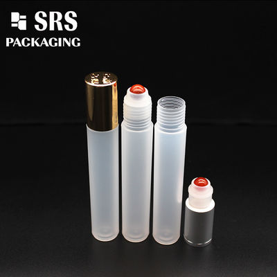 SRS empty cosmetic 15ml plastic roll on bottle with colored ball