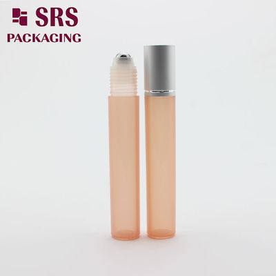 SRS empty cosmetic 15ml plastic bottle with steel roller ball