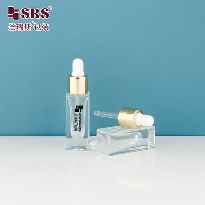 D543-5ml 5ml-10ml Empty Clear Transparent Dropper Bottle Free Sample With Gold Collar For Bulk Purchase