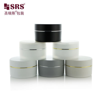 SRSJK-100g Cosmetic Uses 100g PP PCR Recycle Black Grey Men Facial Care Packaging Plastic Jar Set With Lid For Beard Cream