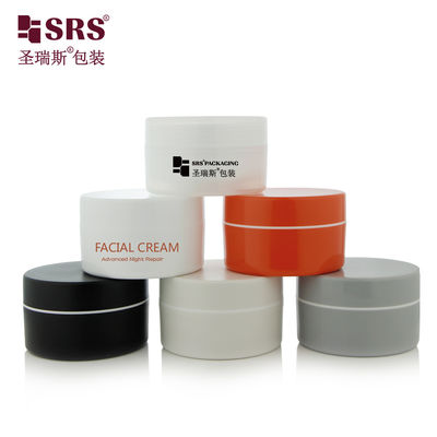 SRSJK-100g White Black Multiple Colored Design Compact Size PP Plastic Jar Container With Airtight Cap Gold Lining For Cream Butter Facial Care Lotion Neck Cream