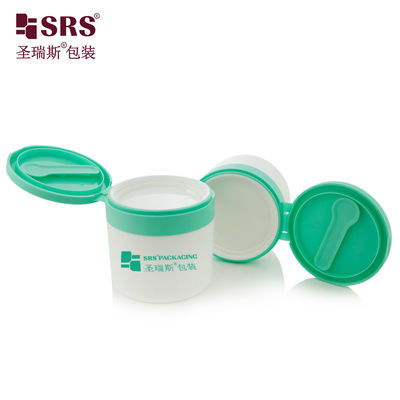 Eco-friendly SRS1 120ml 150ml White PP PCR Plastic Jar With Spoon Tweezers