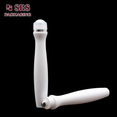 SRS high quality plastic white color 15ml roller ball bottle for eye cream