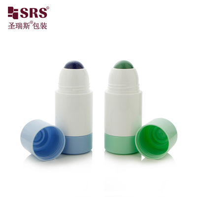 RPPE 50ml Empty Reusable Big Size 50ML 75ML PP PCR Plastic Roller Bottle With Gemstone Ball