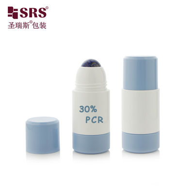 RPPE 50ml Big Size Refill Type PP Plastic Roller Bottle With Natural Energy Gemstone Roller Ball For Massage