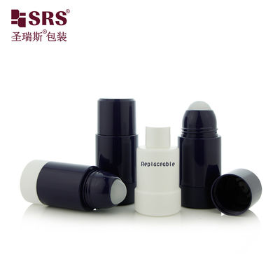 RPPE 50ml 75ml Printed Black Refillable Roll On Bottle For Deodorant Liquid