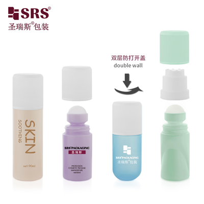 RPPC1-60ml 100% No Leakage Child Proof Roll On Bottle With Cylindrical Round Design