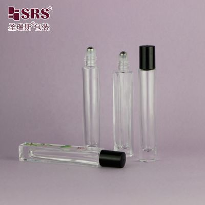 Factory Wholesale Empty Transparent Round Glass Roll On Bottle 10ml for Essential Oil and Perfume