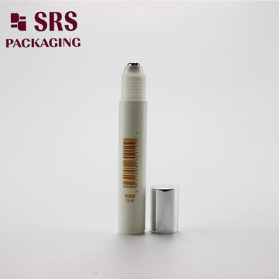 SRS empty cosmetic 15ml white plastic perfume roller ball bottle