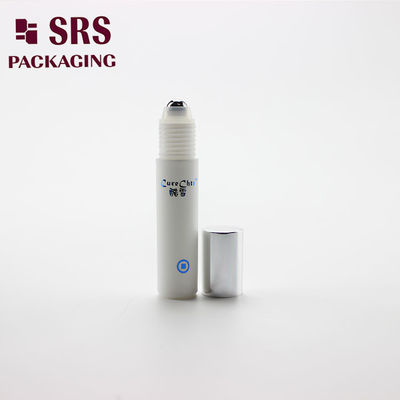SRS empty cosmetic 5ml white plastic eye cream roller ball bottle