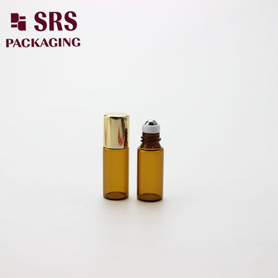 SRS wholesale empty 3ml mini amber perfume glass roll on bottle