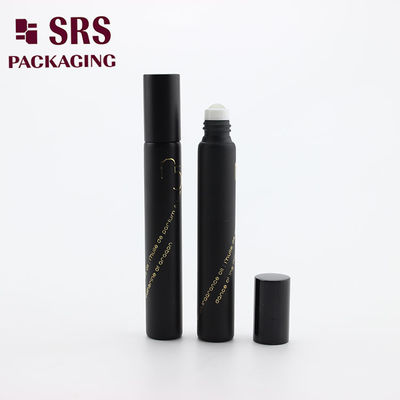 SRS empty cosmetic 10ml matt black glass perfume roller ball bottle
