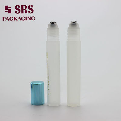 SRS empty cosmetic 15ml frost plastic roller ball bottle for eye cream