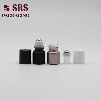 SRS empty cosmetic balck color mini 1ml glass bottle roller ball