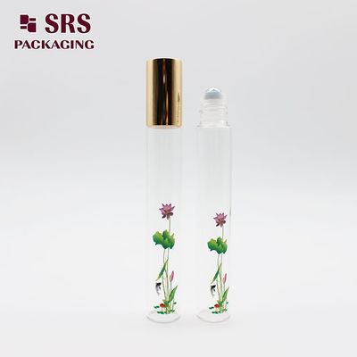 SRS cosmetic clear color roll on 10ml perfume oil glass bottle