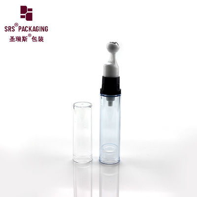 Free sample clear color empty plastic airless pump 10ml eye cream bottle
