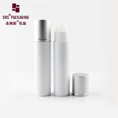 Hot sale cosmetic glossy white color 1oz plastic deodorant roll on bottle