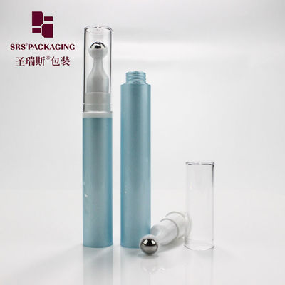 5ml 10ml 12ml 15ml cosmetic empty press airless plastic cream blue roll on bottle