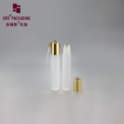 Empty mini 7ml cosmetic frost perfume plastic roll on bottle clear with hook
