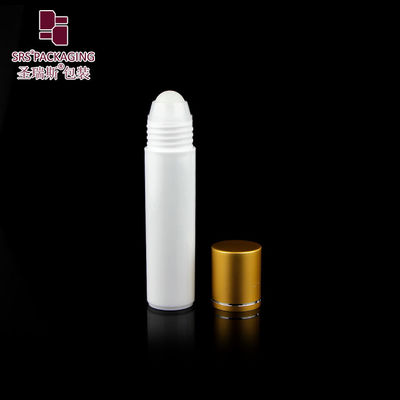 SRS packaging white color round shape empty cosmetic 30ml plastic roll on bottle