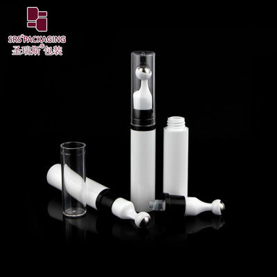 A0031-10ML White Roll On with Airless Pump Head Stainless Steel Roller Ball White Eye Serum Bottle Cosmetic Packaging