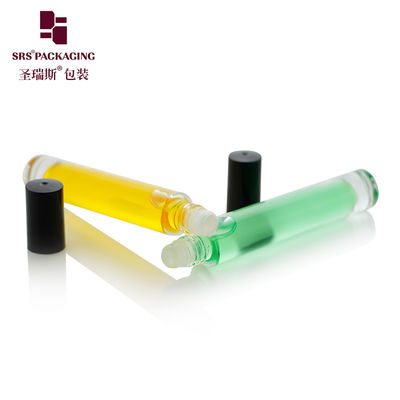GB1-10ml Empty Roll On Glass Bottle Black Plastic Cap for Essential Oil Perfume