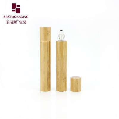 In Stock 15ml Empty Bamboo Roller Bottle With Bamboo Screw Cap Inner Glass Bottle For Perfume Essential Oils