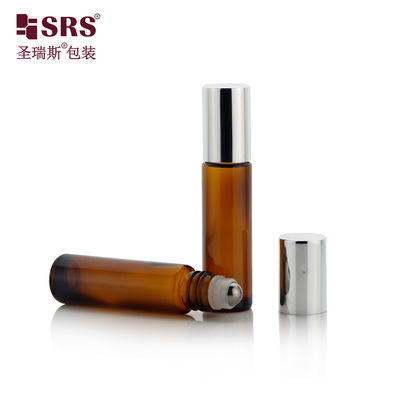 Aluminum Steel Ball Glass Roll On Bottle For Skincare Essence