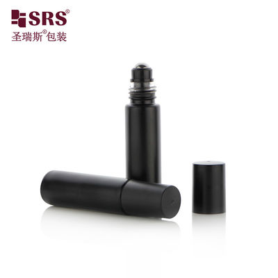 Glass Matte Black Roll On Container with Customizable Color and Logo for Portable Perfume Bottle